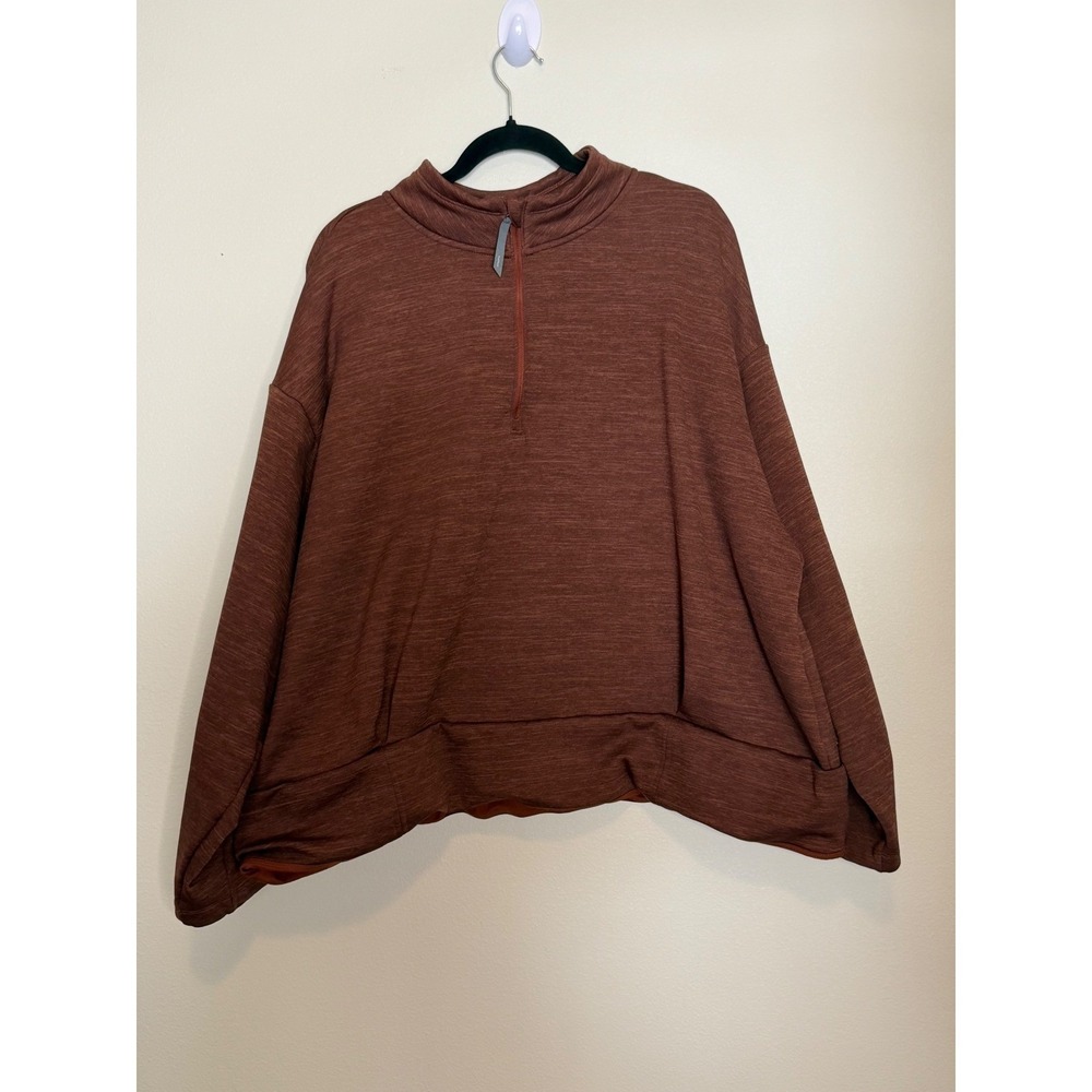 Athleta Altitude‎ Polartec Quarter Zip Pullover Mahogany Brown Fleece 3X